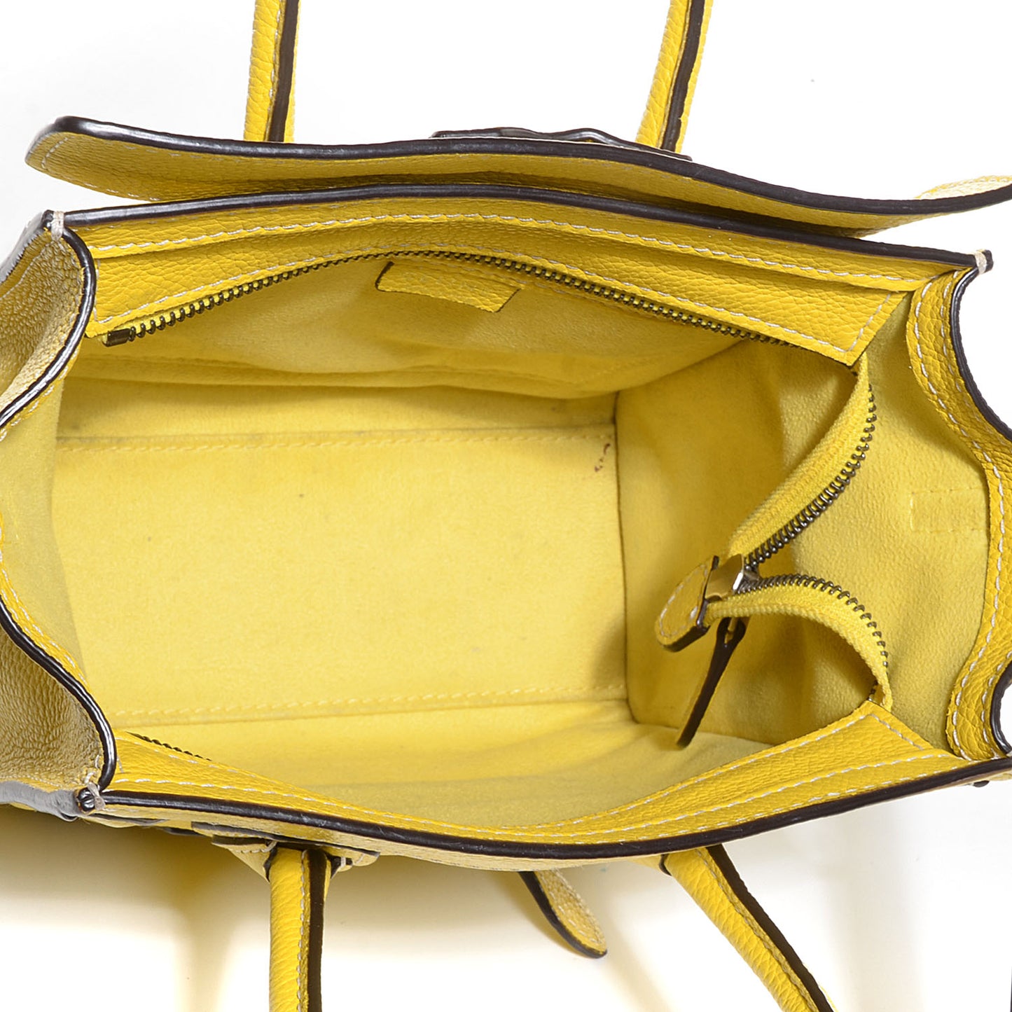 Drummed Calfskin Nano Luggage Citron