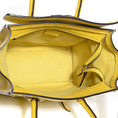 Celine Drummed Calfskin Nano Luggage Citron 5 of 7
