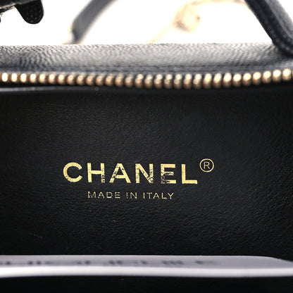 Chanel Caviar Quilted Small CC Filigree Vanity Case Black 6 of 10