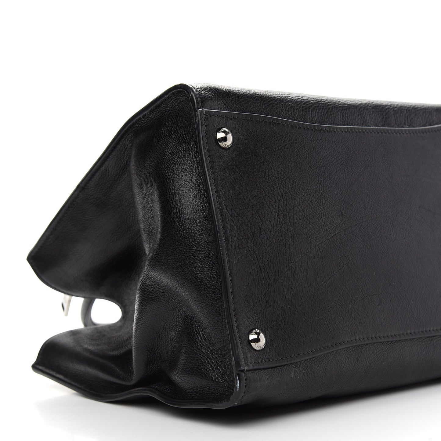 Glace Calf Twin Pocket Tote Black