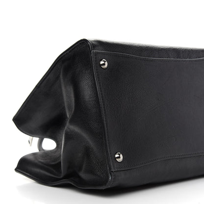 Prada Glace Calf Twin Pocket Tote Black 7 of 9