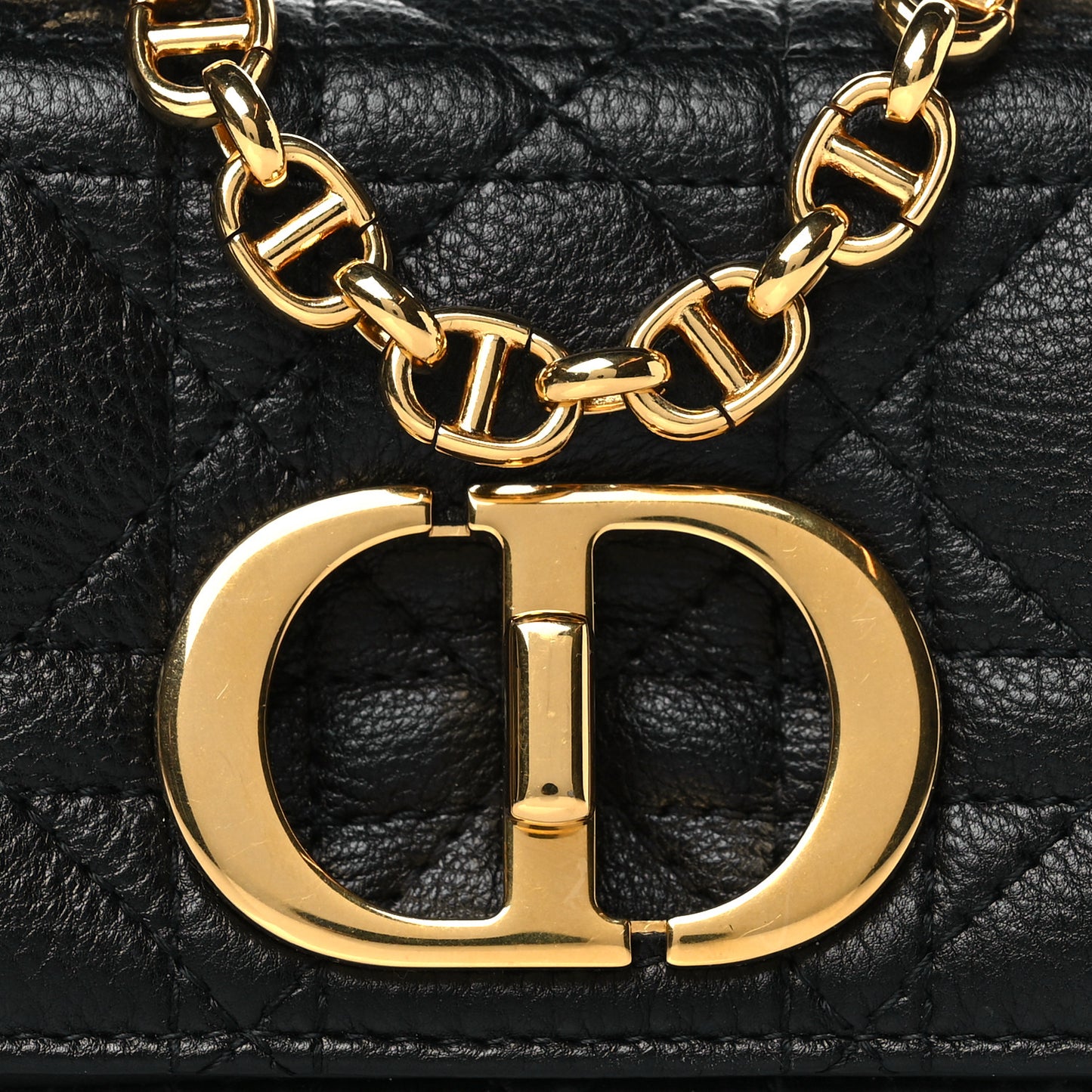 Supple Calfskin Cannage Micro Caro Bag Black