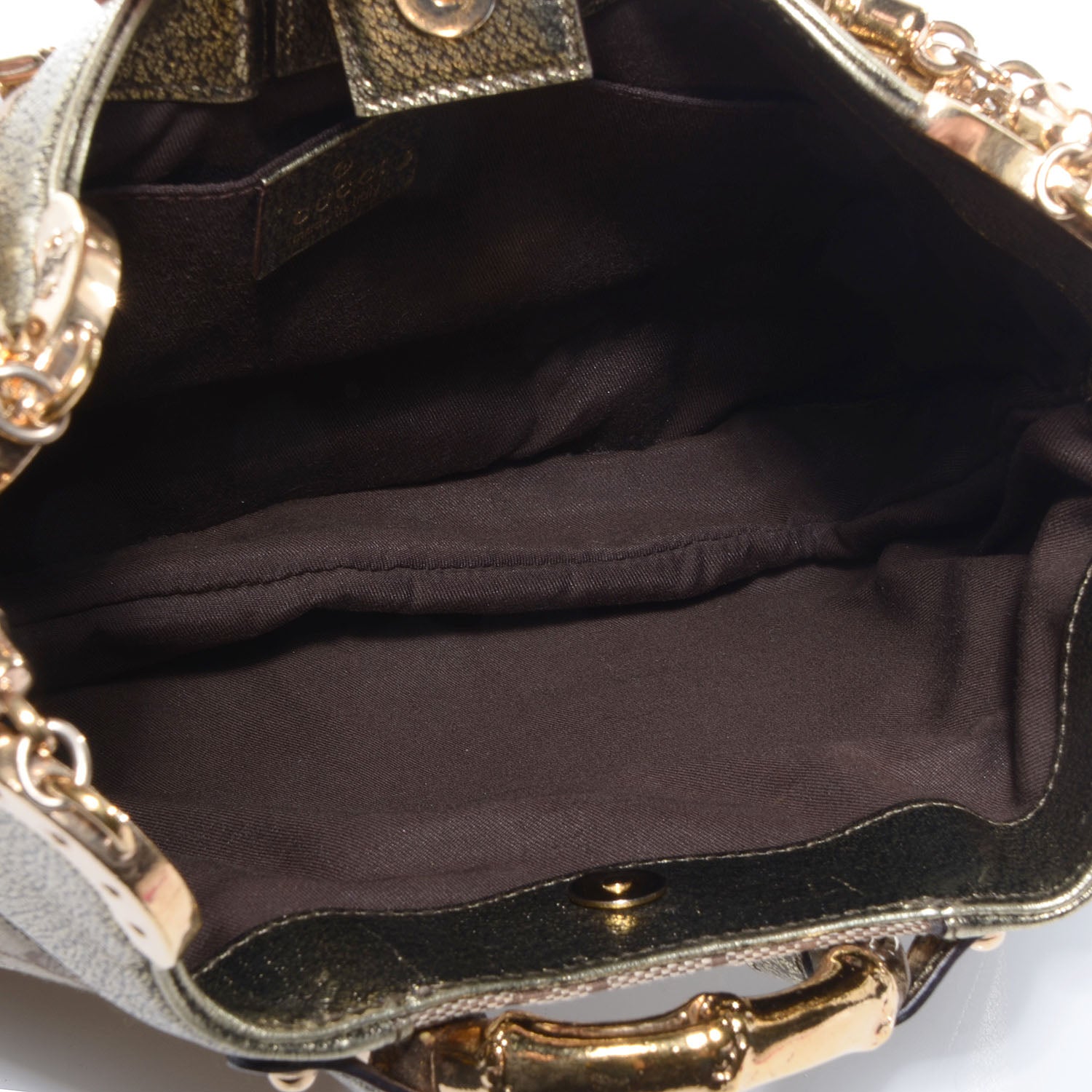 Gucci Monogram Bamboo Chain Tom Ford Shoulder Bag Metallic 5 of 7