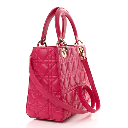 Christian Dior Lambskin Cannage Medium Lady Dior Fuchsia 3 of 15