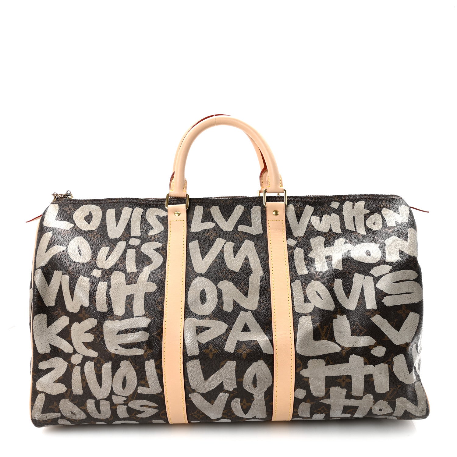 Louis Vuitton Monogram Graffiti Keepall 50 Silver 1 of 9