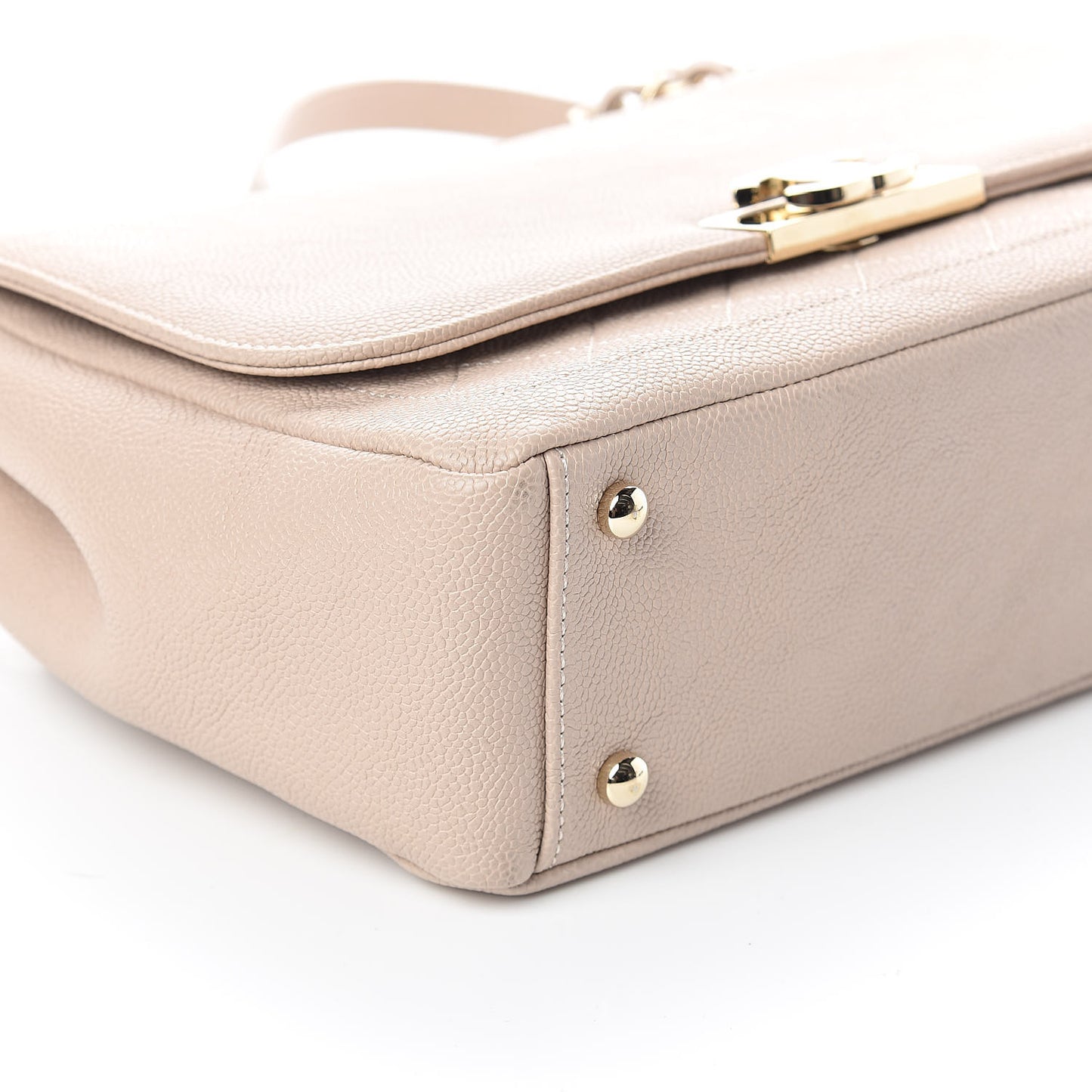 Caviar Quilted Flap Light Beige