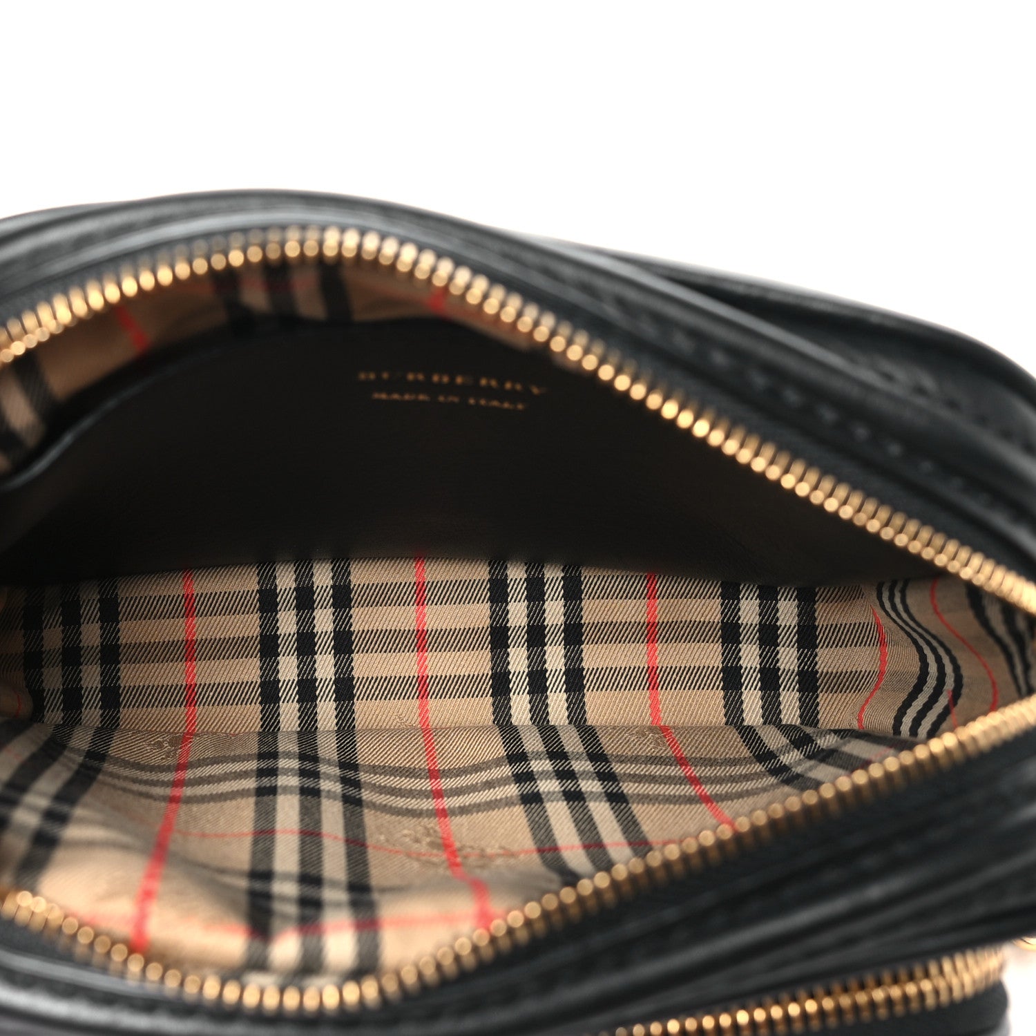 Burberry Smooth Calfskin 1983 Knight Check Link Camera Bag Black 5 of 10
