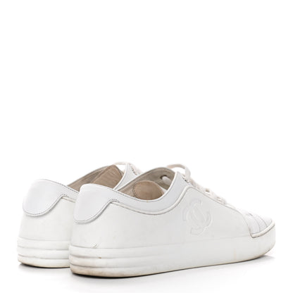 Chanel Calfskin Gum Womens CC Sneakers 39 White 3 of 6
