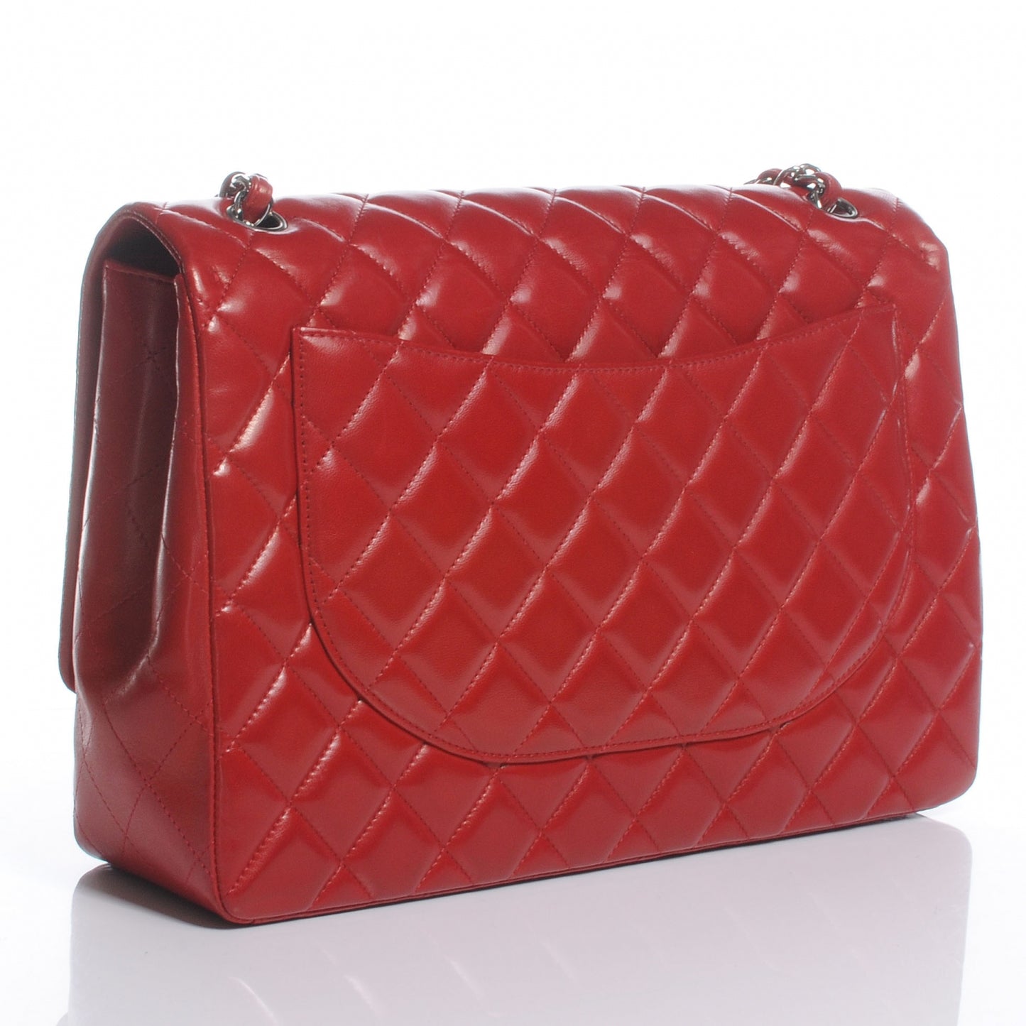 Lambskin Jumbo Single Flap Red