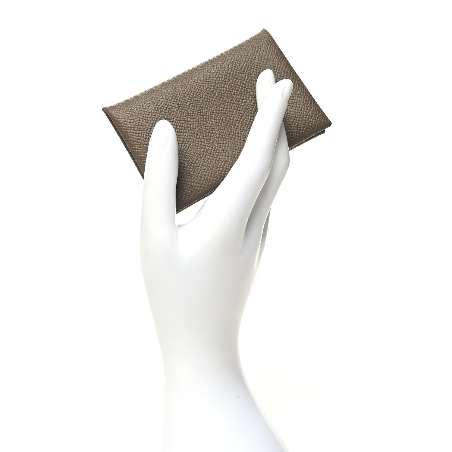 Hermes Epsom Calvi Card Case Etoupe 2 of 13