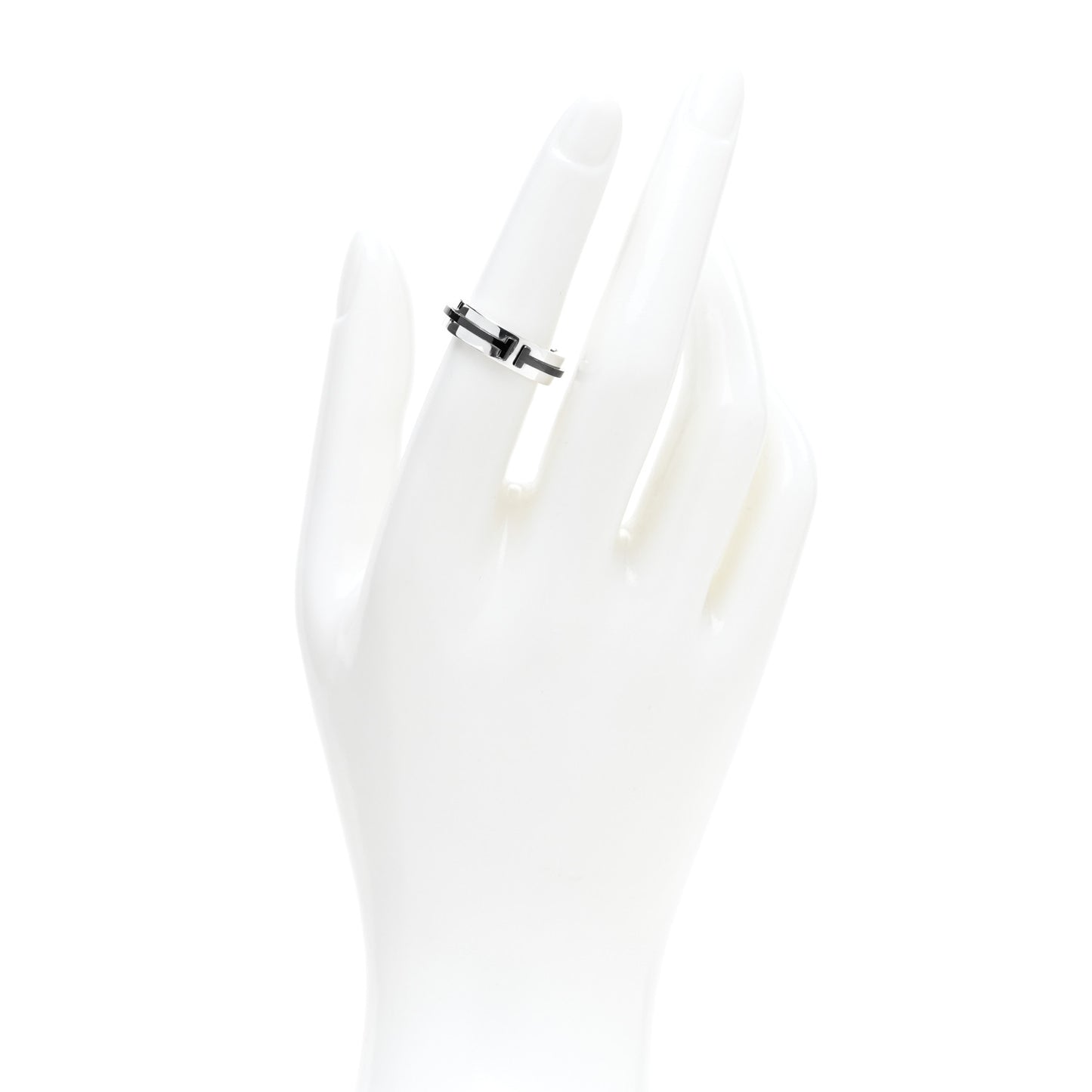Sterling Silver Titanium T Two Ring 52 6