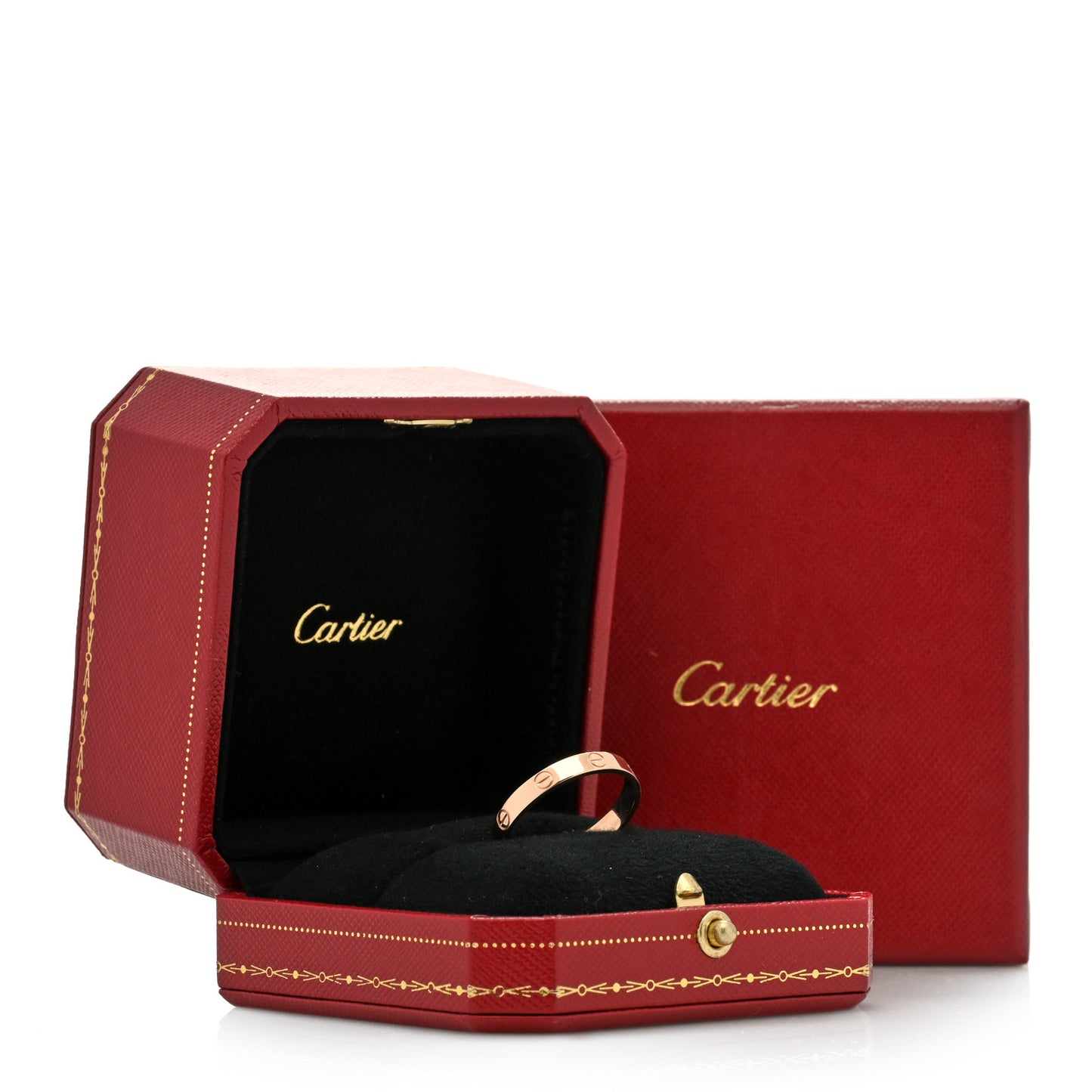 18K Pink Gold 3.5mm LOVE Wedding Band Ring 64 10.75