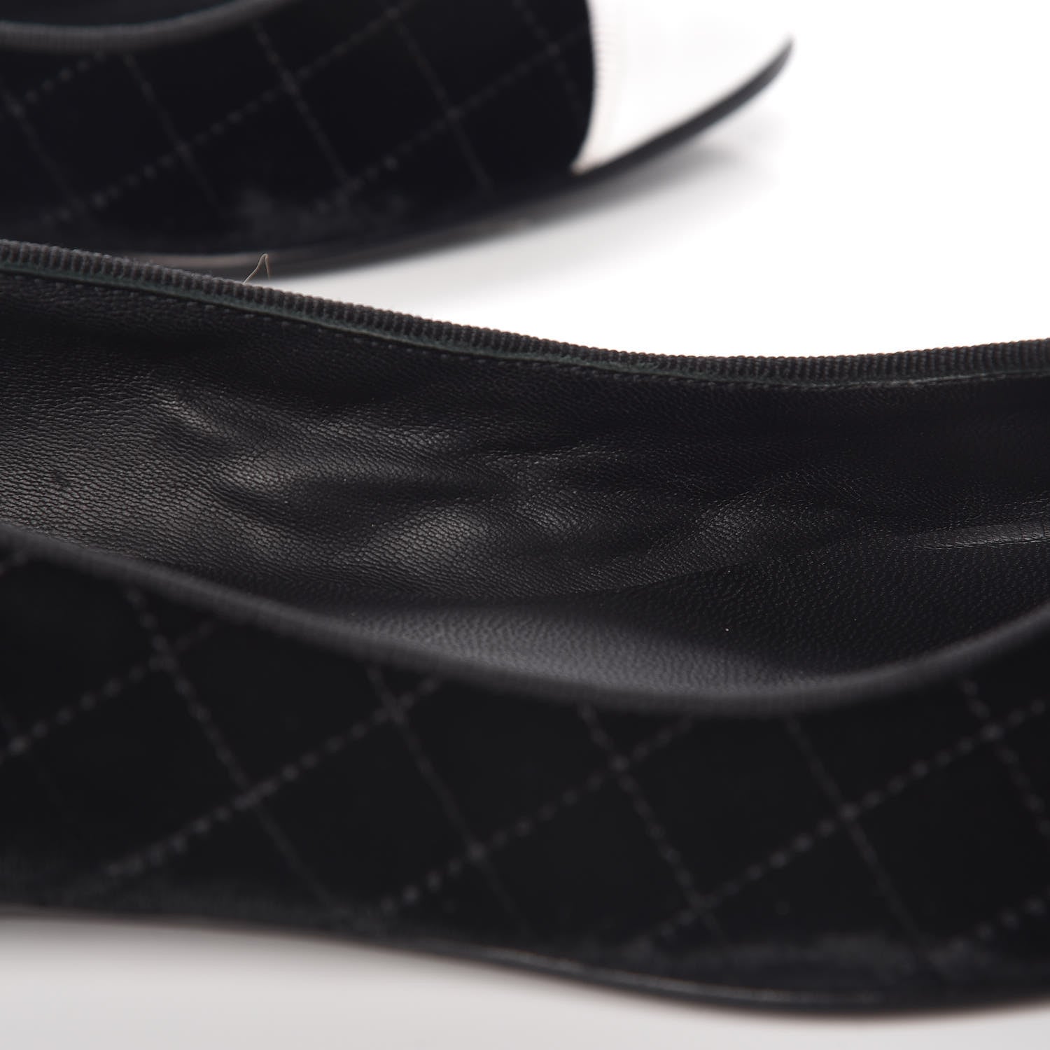 Chanel Velvet Lambskin Cap Toe Ballerina Flats 36.5 Black 7 of 15