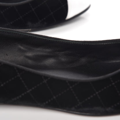 Chanel Velvet Lambskin Cap Toe Ballerina Flats 36.5 Black 7 of 15