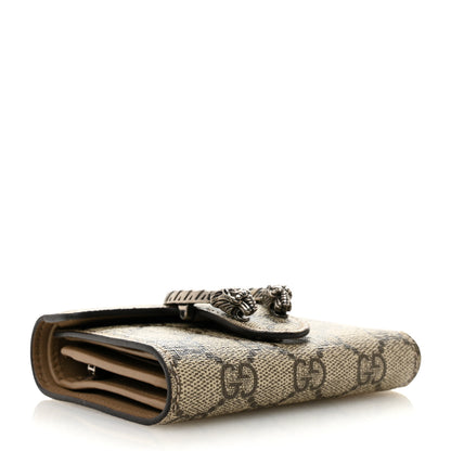 Gucci GG Supreme Monogram Dionysus Card Case Wallet Beige Taupe 4 of 8