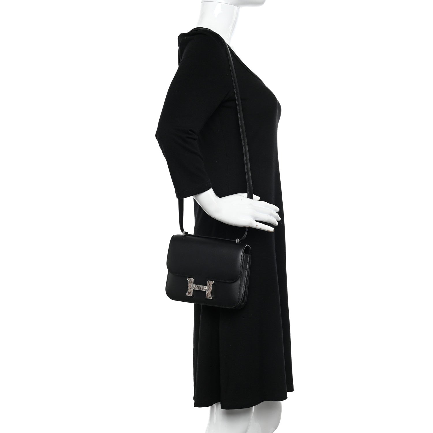 Hermes Veau Monsieur Lizard Constance 18 Black Ombre 2 of 11