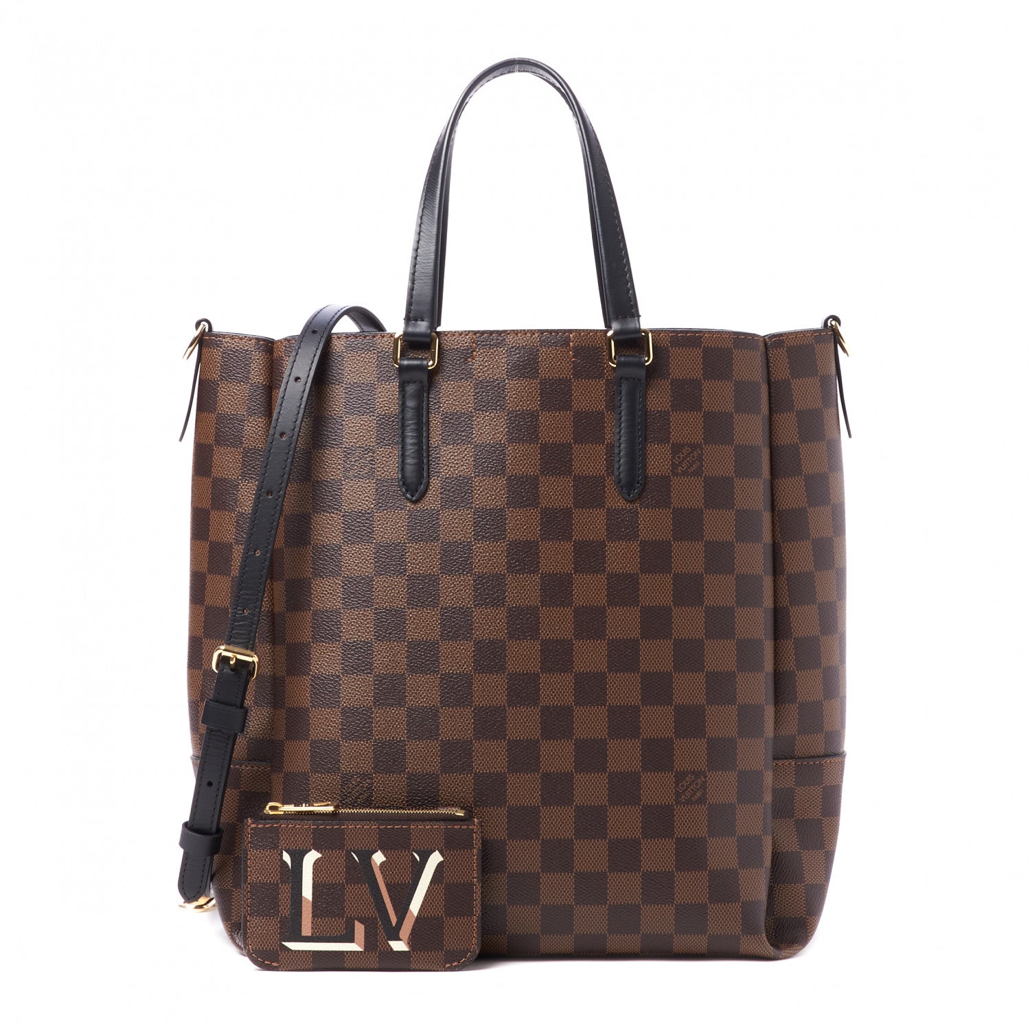 Louis Vuitton Damier Ebene Belmont MM Black 1 of 9
