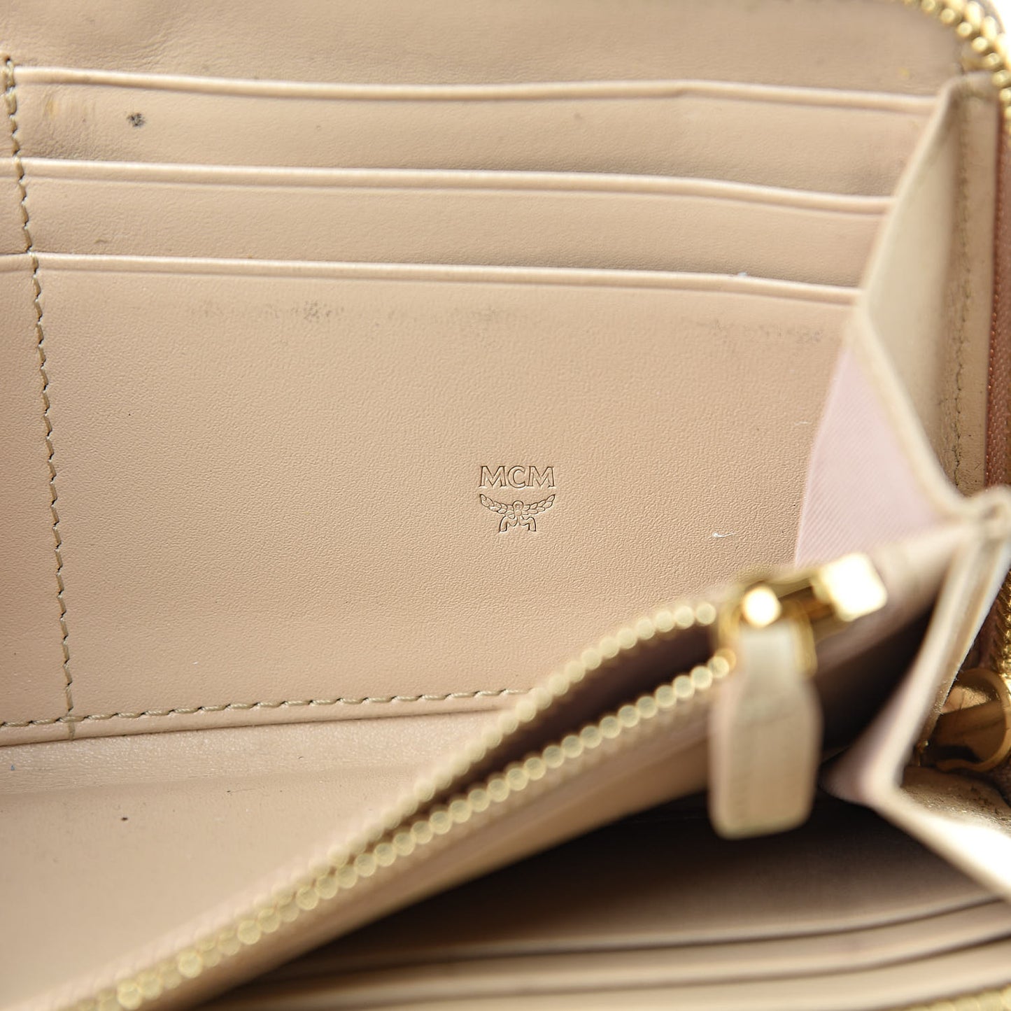 Visetos Large Zip Around Wallet Beige
