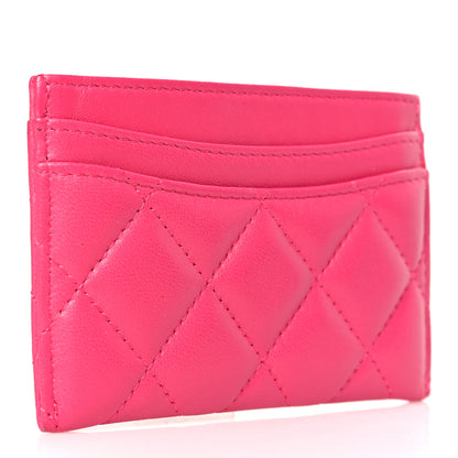 Chanel Lambskin Quilted Card Holder Fuchsia 3 of 9
