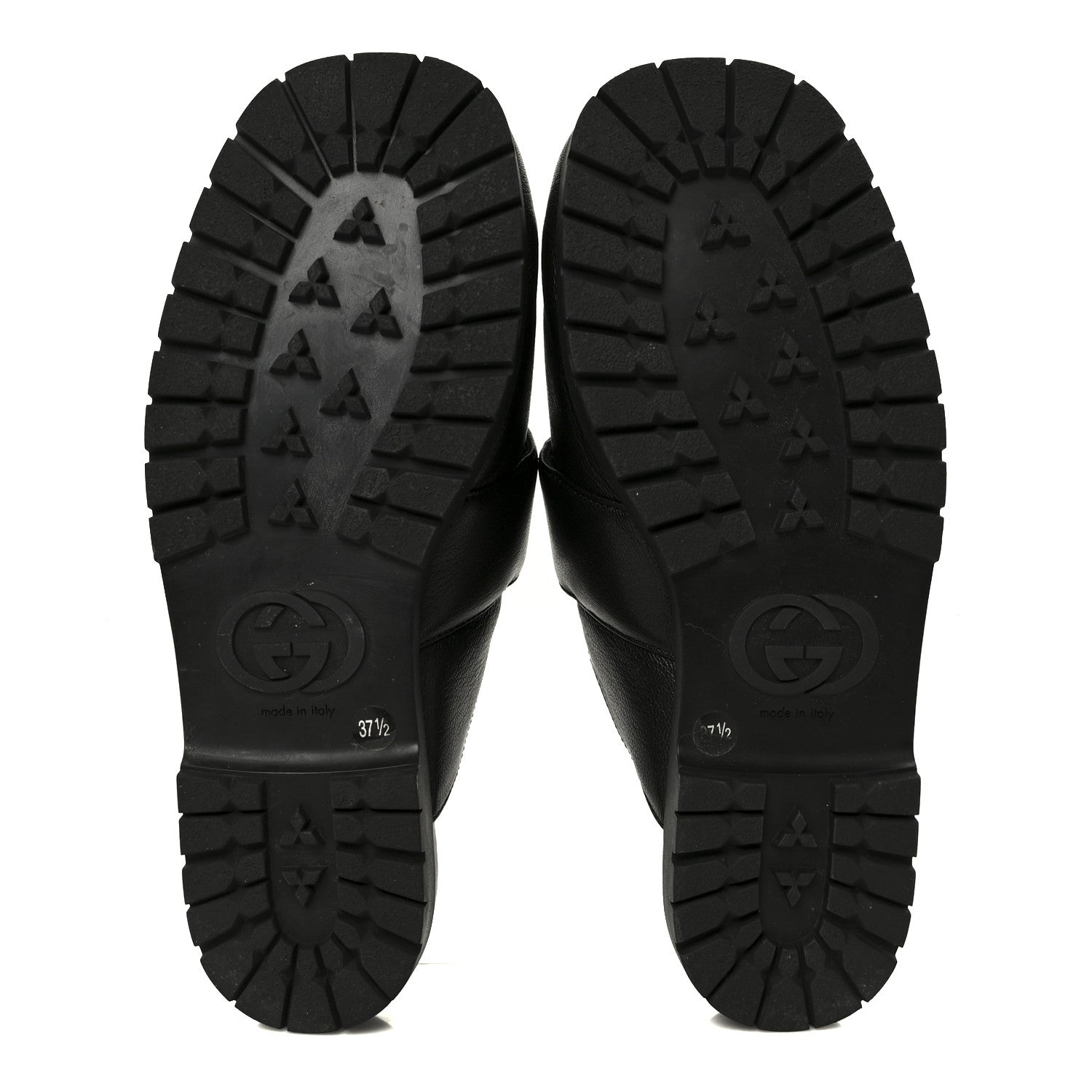 Gucci Goatskin Auroville Horsebit Mules 37.5 Black 1861718