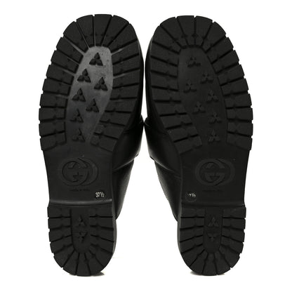 Gucci Goatskin Auroville Horsebit Mules 37.5 Black 6 of 9