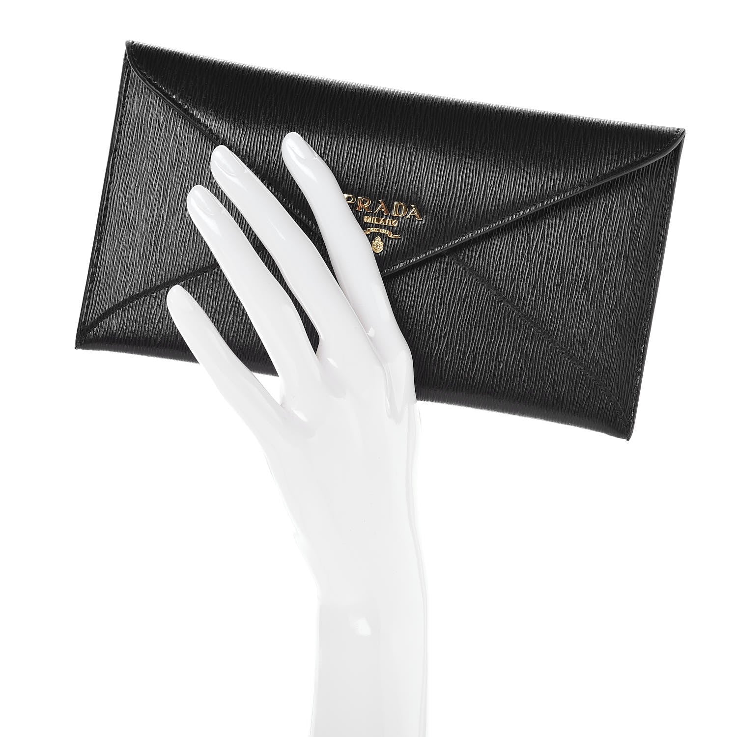 Prada Vitello Move Envelope Wallet Black 2 of 8