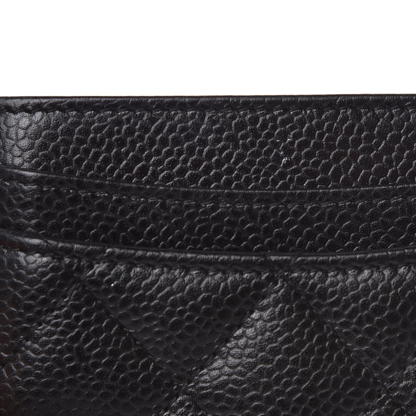 Caviar Quilted Card Holder Black