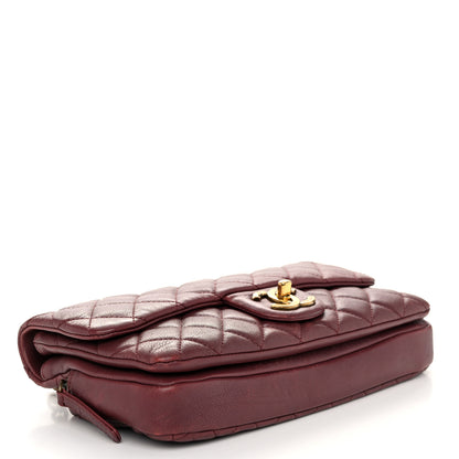 Chanel Calfskin Quilted Medium CC Crown Flap Burgundy 4 of 10