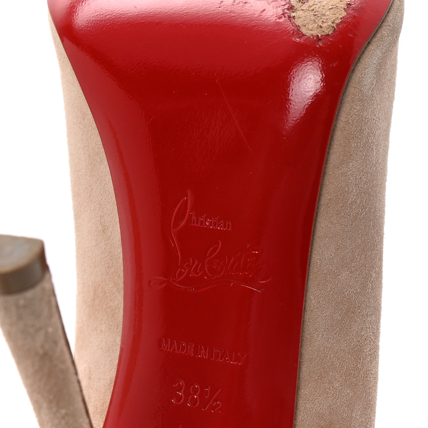 Christian Louboutin Veau Velours Decoltish 100 Pumps 38.5 Doudou 7 of 9