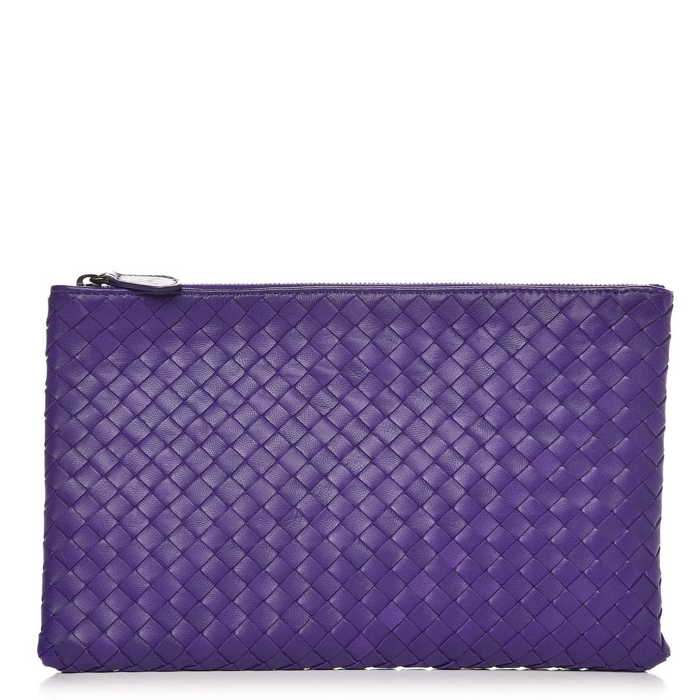 Nappa Intrecciato Medium Zip Pouch Anemone