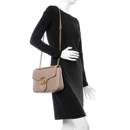 Gucci Calfskin Matelasse Medium GG Marmont Shoulder Bag Porcelain Rose 2 of 7