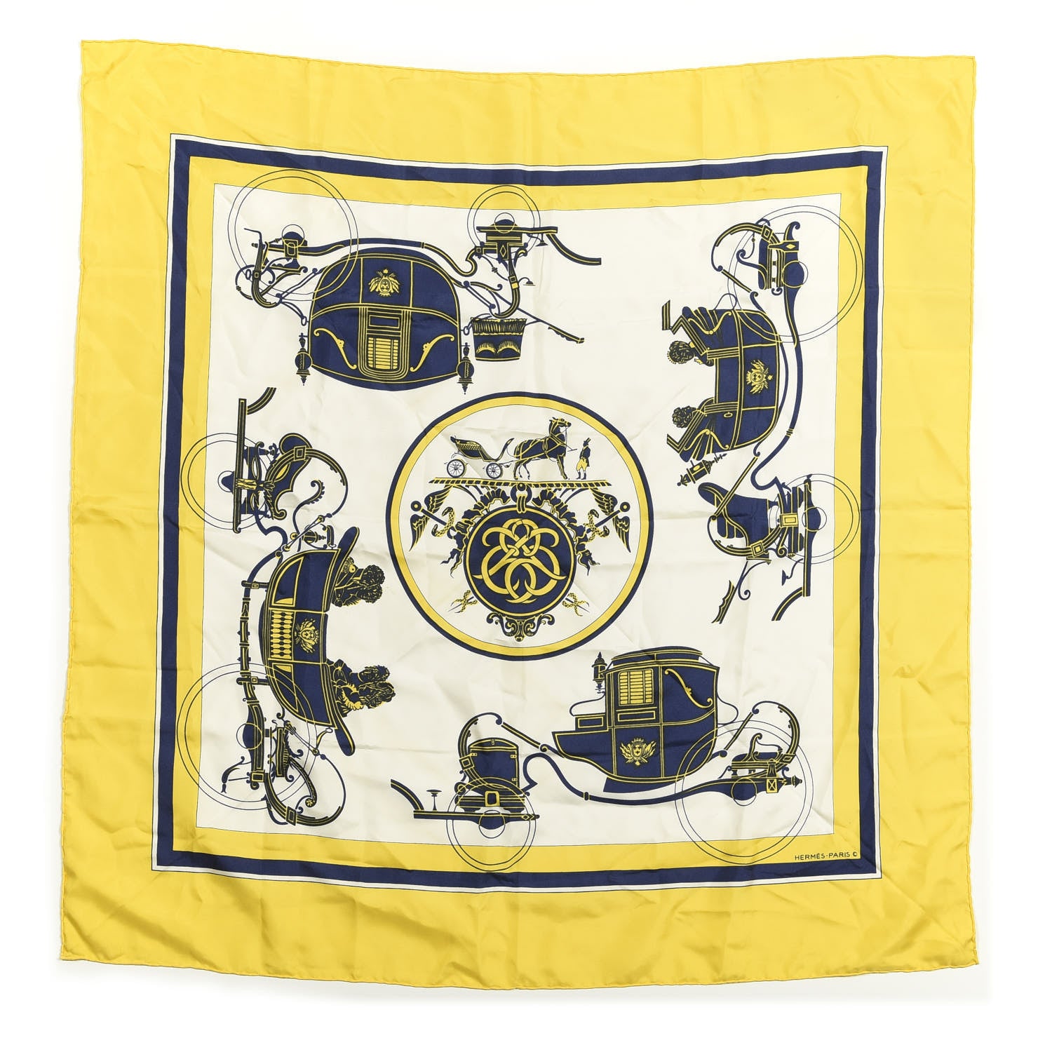 Hermes Silk Ex Libris Scarf 90 1 of 2