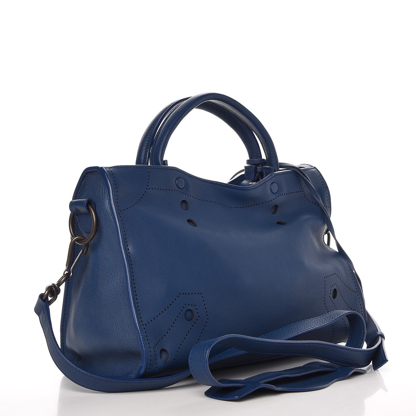 Veau Soyeux Perforated Blackout Hardware S City Bleu Marine