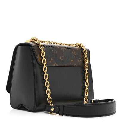 Louis Vuitton Calfskin Monogram Blossom Twist MM Black 4 of 11