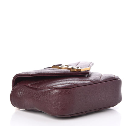 Saint Laurent Sheepskin Matelasse Monogram Mini College Bag Amaranto 11 of 14
