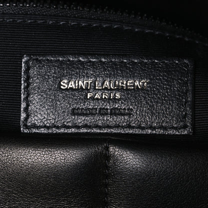 Saint Laurent Lambskin Quilted Monogram Monochrome Medium Loulou Puffer Chain Satchel Black 6 of 10