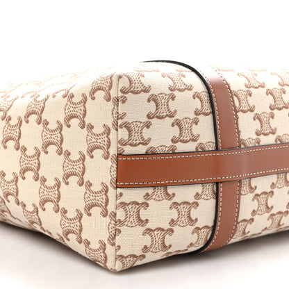 Celine Triomphe Canvas Calfskin Museum Bag White 9 of 10