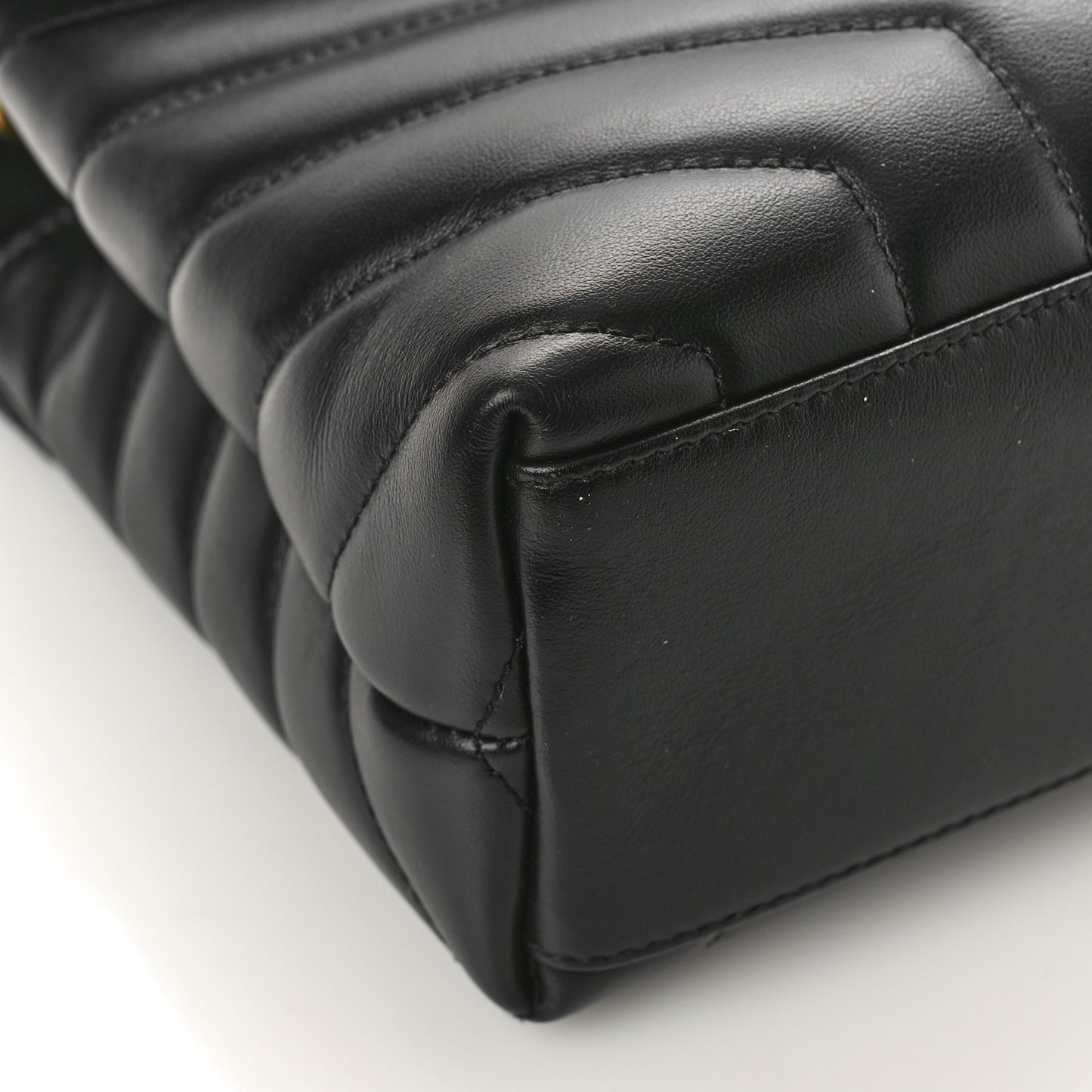 SAINT LAURENT Calfskin Y Quilted Monogram Small Loulou Chain Satchel Black