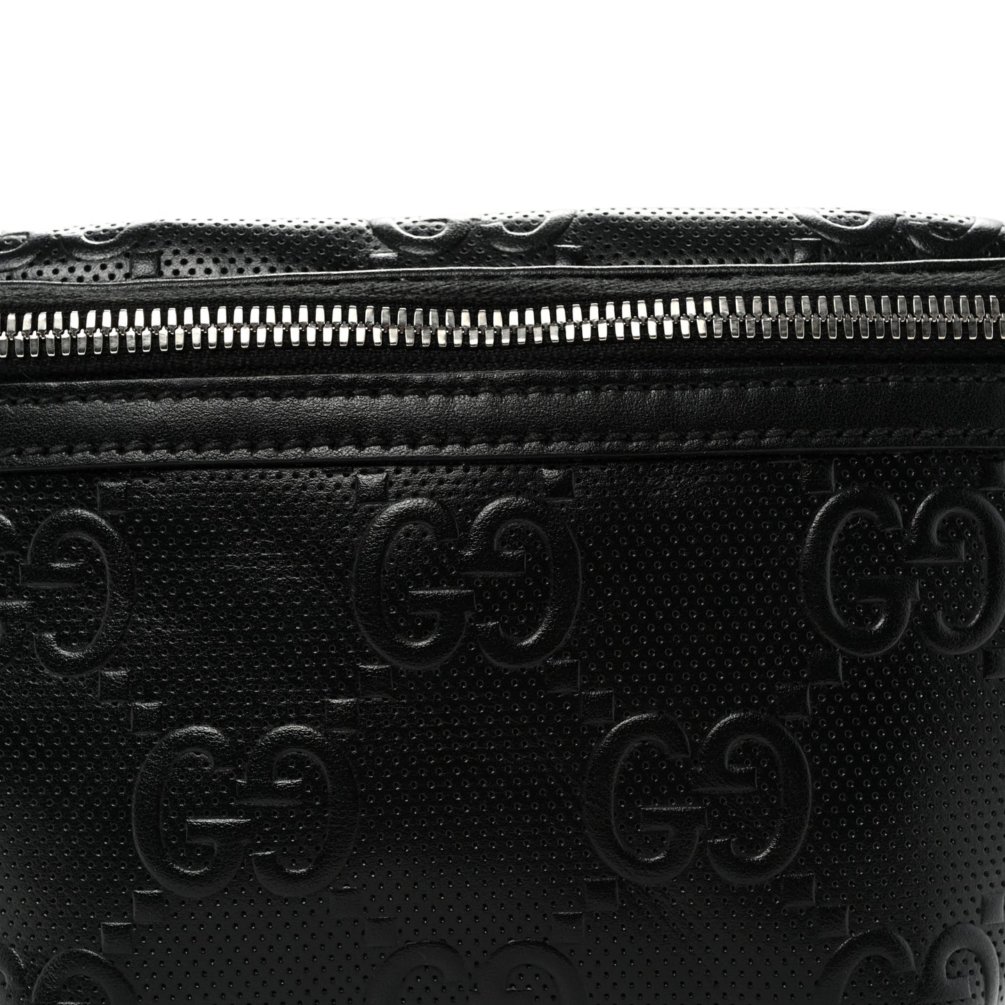 Calfskin GG Tennis Embossed Belt Bag Black