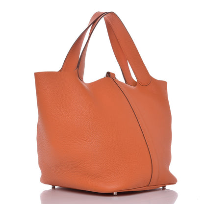 Hermes Taurillon Clemence Picotin Lock 26 GM Orange 3 of 8