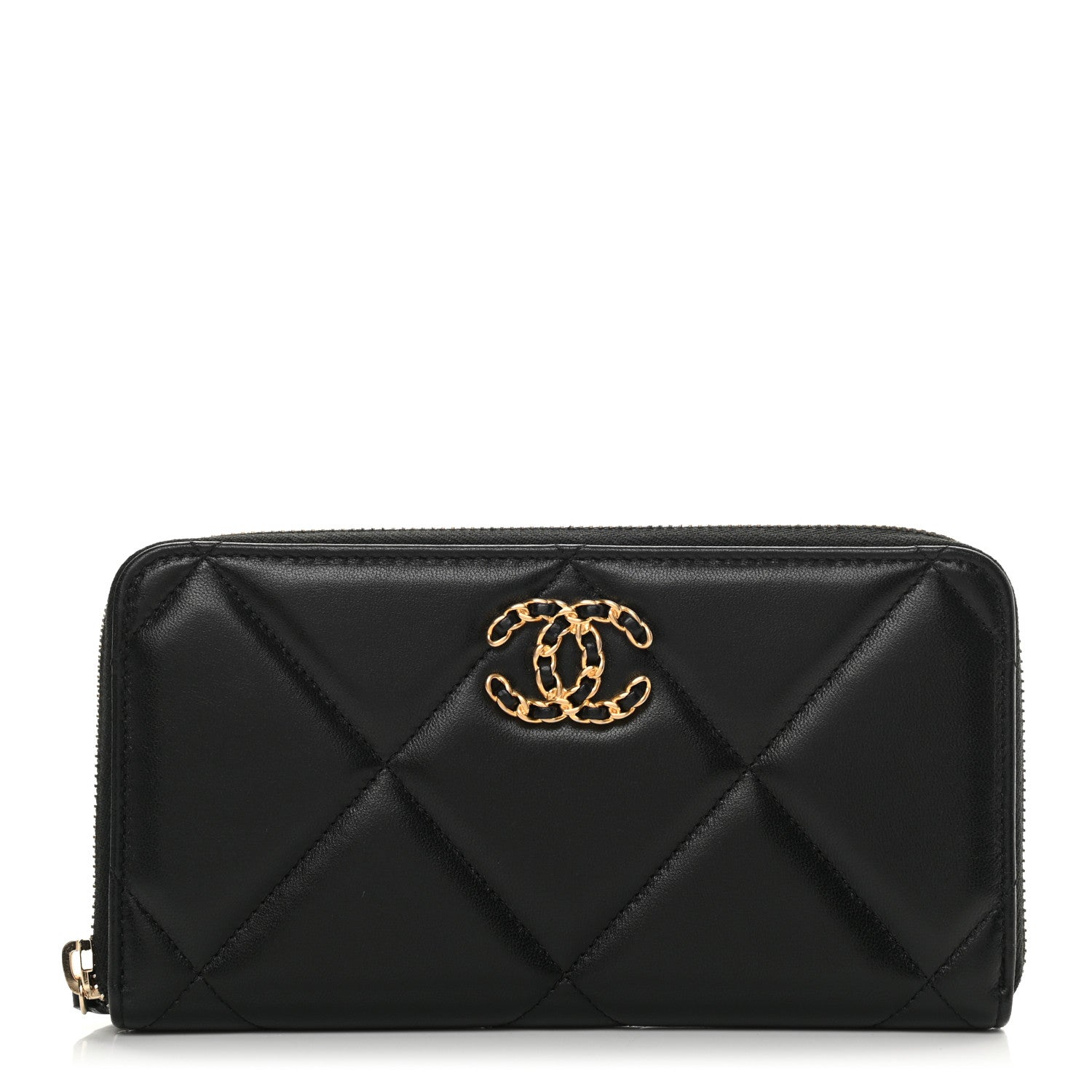 Chanel Lambskin Quilted 19 Zipped Wallet Black 1 of 9