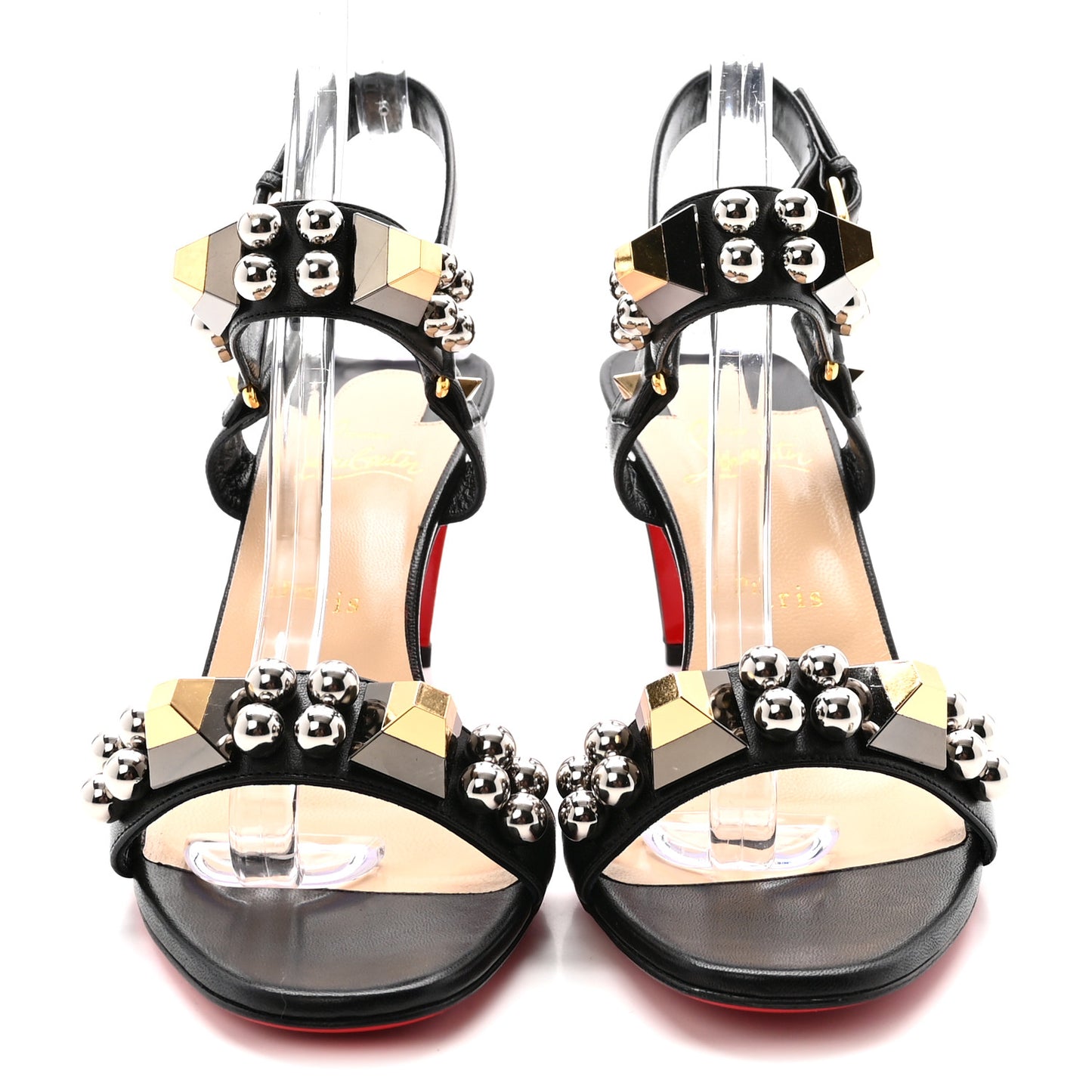 Shiny Nappa Pyrabubble 70 Sandals 40.5 Black