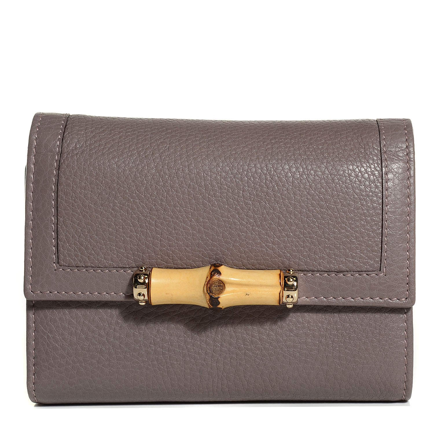 Gucci Calfskin Bamboo Medium Wallet Mauve 1 of 14
