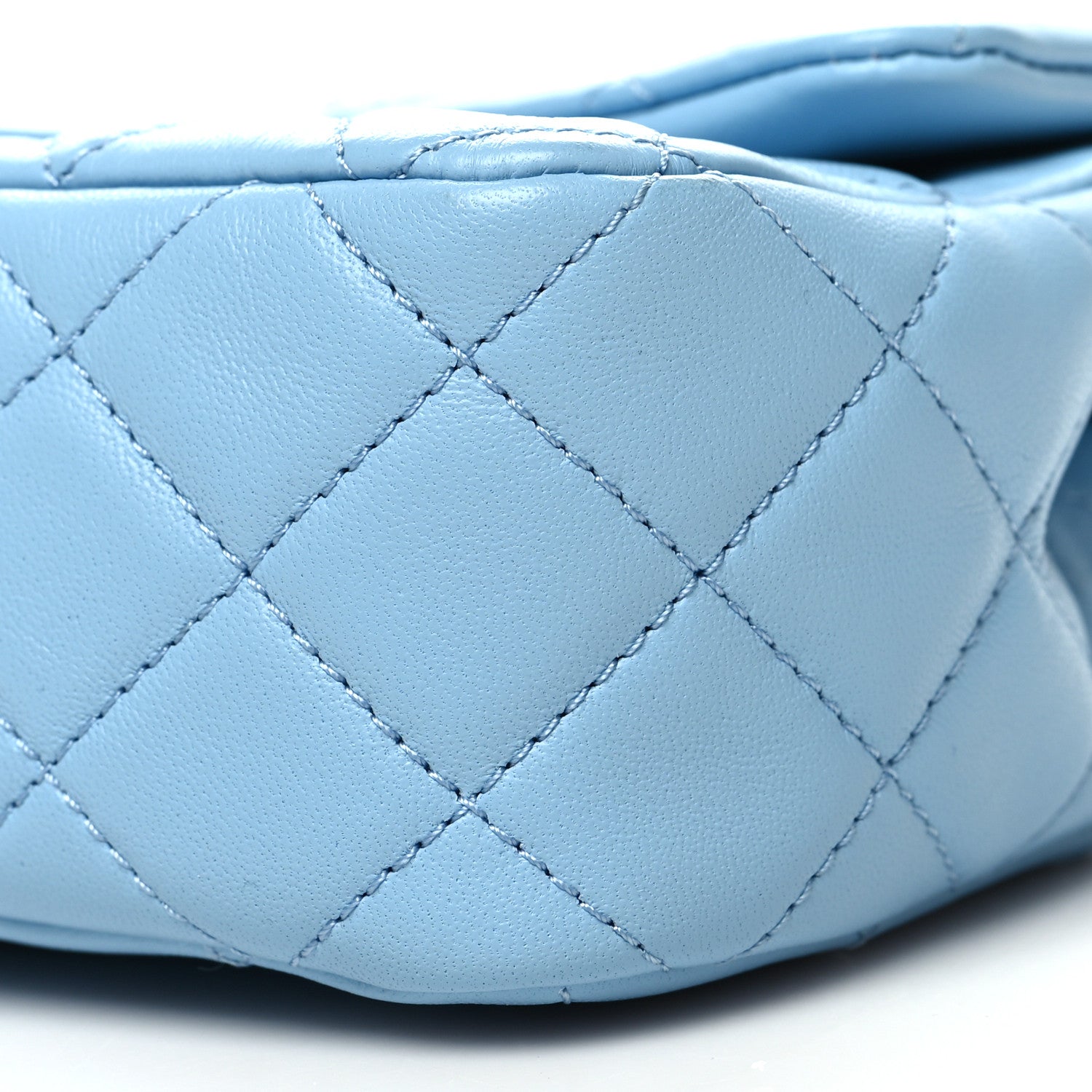 Chanel Lambskin Quilted Mini Rectangular Pearl Crush Flap Light Blue 10 of 11