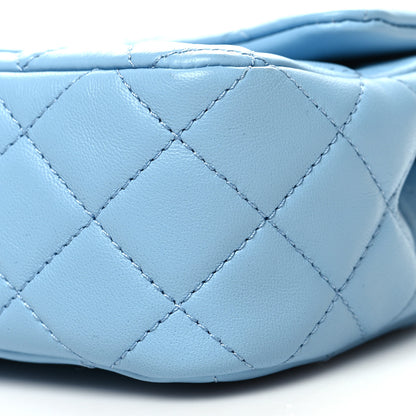 Chanel Lambskin Quilted Mini Rectangular Pearl Crush Flap Light Blue 10 of 11