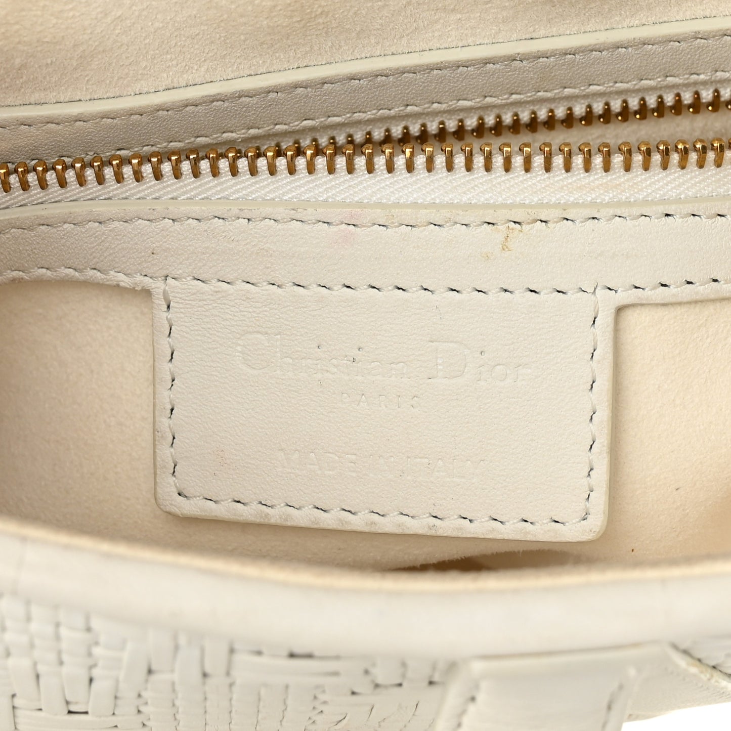 Ultra Matte Woven Saddle Bag White
