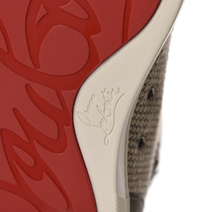 Christian Louboutin Cotton Rafia Calfskin Veau Velours Mens Rantus Flat Sneakers 41.5 Beige 7 of 7