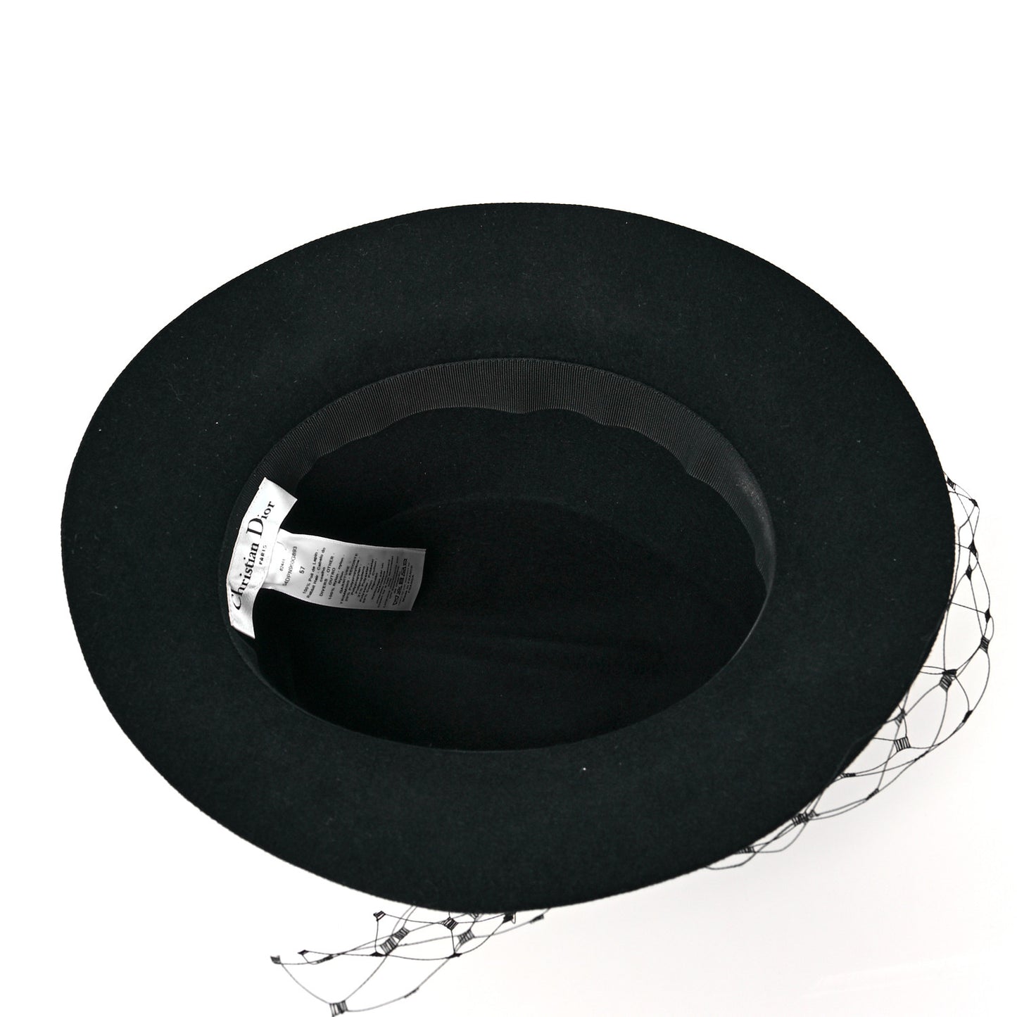 Rabbit Felt Veil Hat 57 Black