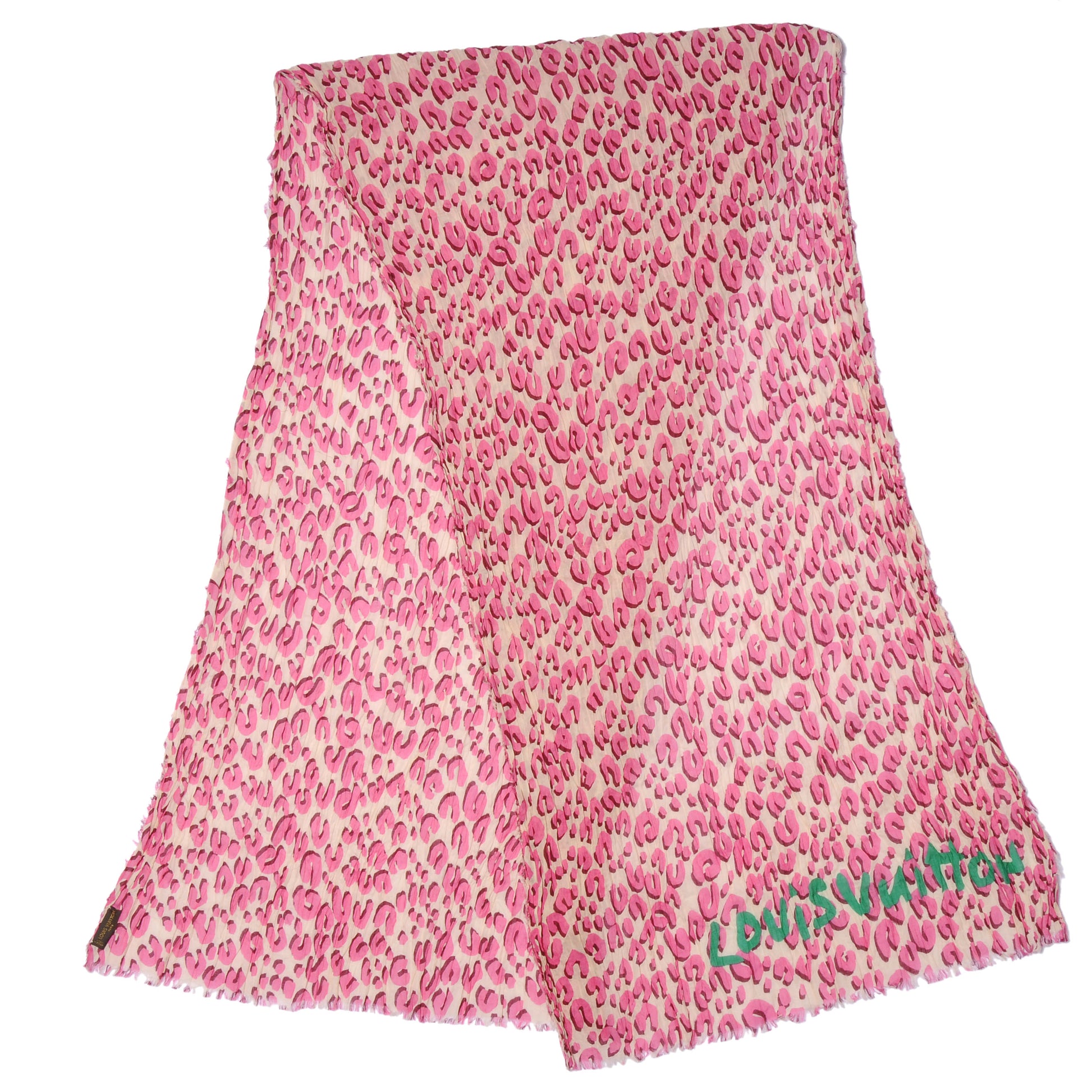 Louis Vuitton Cotton Leopard Pareo Blanc Corail 5 of 7