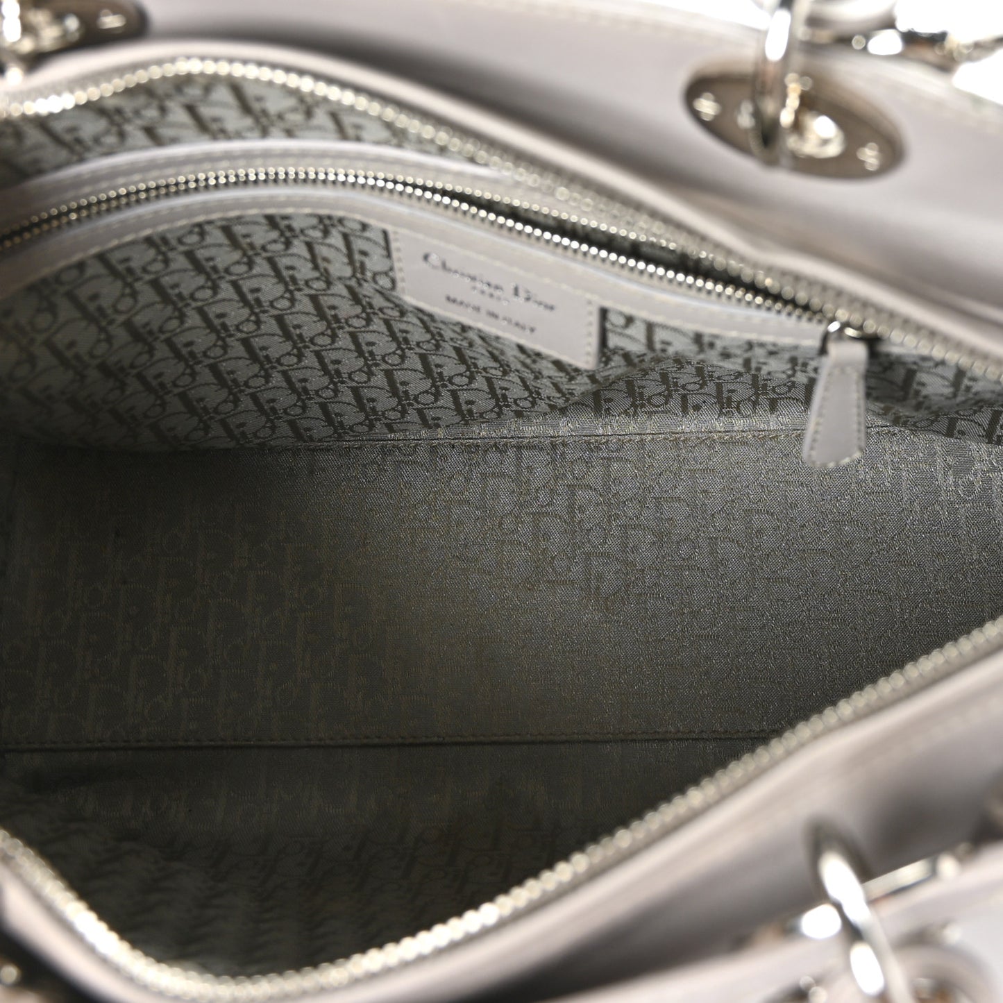 Lambskin Cannage Large Lady Dior Light Grey